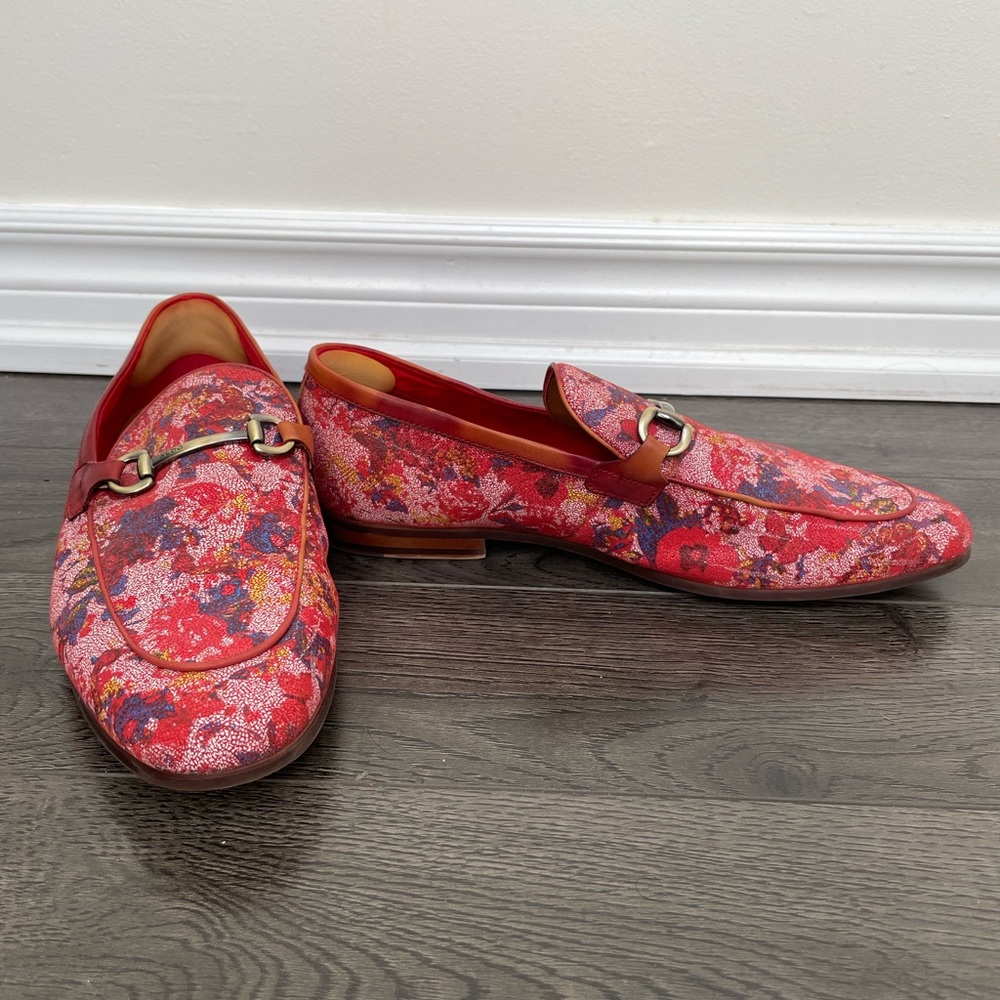 Aldo Red Floral Pattern Loafers